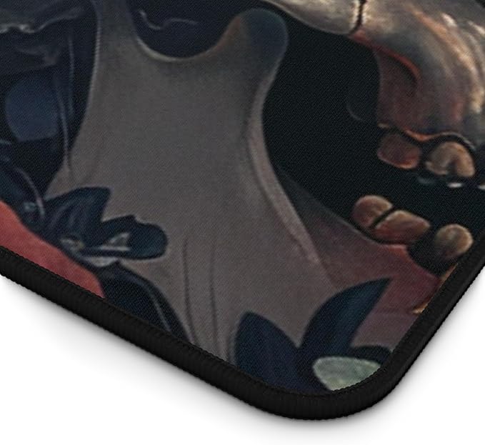 Gothic Skull Gaming Mouse Pad Dark Romantic Floral Skull Design Gothic Baroque Extended Large Mousepad for Desk