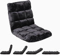 SUPER DEAL 14-Position Folding Floor Chair Gaming Sofa Cushioned Padded Reclining Bed Lounge Couch Seating for Comfy Reading Reading Gaming Relaxing Watching TV Black