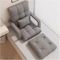ELEFOCUS 6-Position Adjustable Folding Floor Chair - Comfy Recliner Gaming Sofa for Adults Lazy Lounge Couch with Arms(Grey)