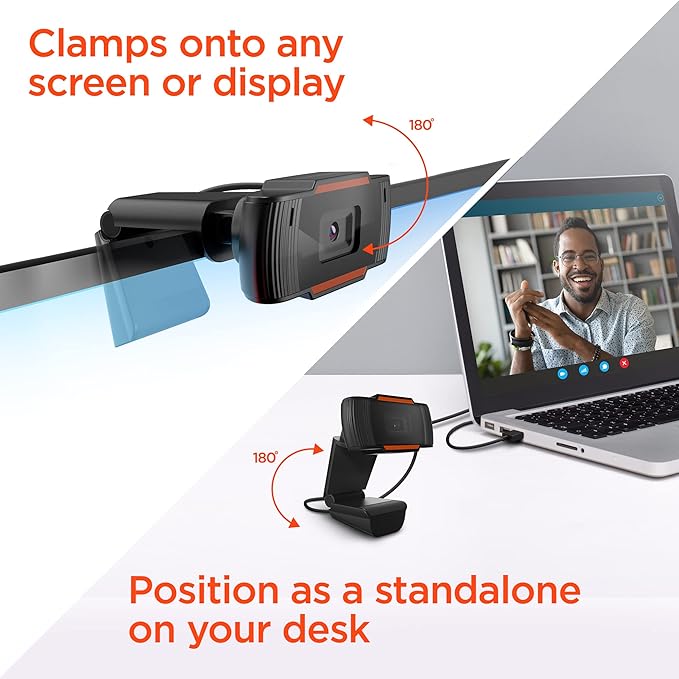 HyperGear HyperStream 1080P Webcam for PC and Laptop - USB HD Web Cam for Desktop Computer Camera Streaming Camera for PC Wide Angle External Webcam with Microphone for Gaming or Video Conference