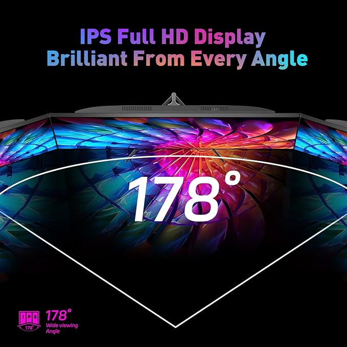 24 Inch Gaming Monitor IPS FHD 1080P 180Hz 1ms Built-in 2×2W Speakers AMD FreeSync &amp G-Sync Compatible FPS Crosshair Flicker-Free Blue Light Filter