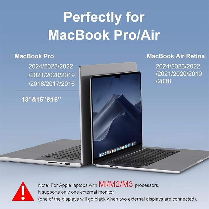 Docking Station for MacBook Pro AirUSB C Docking Station Dual MonitorDual HDMI Adapter Hub for Mac MacBook Pro with 2 HDMI(4K @60Hz) 3 USB3.0SD TF Card Reader and 100W PD USB C Port