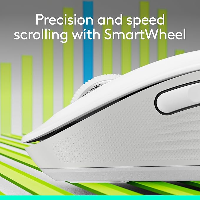 Logitech Signature M650 Wireless Mouse - for Small to Medium Sized Hands 2-Year Battery Silent Clicks Customizable Side Buttons Bluetooth for PC/Mac/Multi-Device/Chromebook - Off White