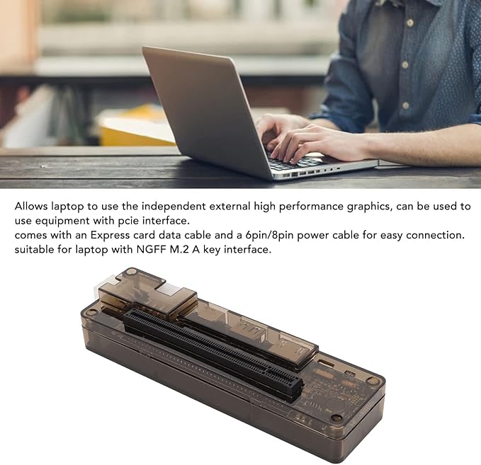 Laptop Video Card Dock for Laptop with M.2 A Key Interface GDC External Video Card Dock 6Pin Power