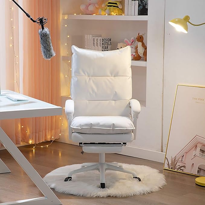 Office Chair Gaming Chair Computer Chair Ergonomic Computer Chair PU Leather Office ChairHigh Back Gaming Chair Height Adjustable Swivel Chair Tilt Recliner ChairModern Girls Desk Chair fo
