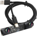 ELP 210fps Monochrome Global Shutter USB Camera Module - Dual Lens Synchronization B/W Web for PC 800P 120fps Lightburn USB2.0 OmniVision OV9281 Binocular (83 No Distortion Lens)