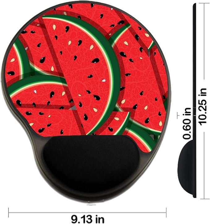 MSD Mousepad Wrist Rest Protected Mouse Pads Mat with Wrist Support Image ID: 18837763 Watermelon Fresh Slices Seamless
