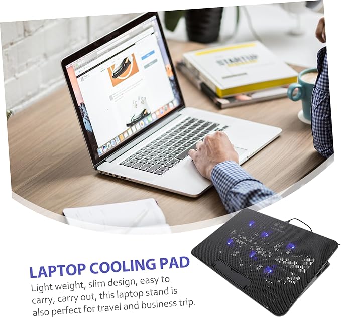 HOMSFOU Laptop Cooling Pad Laptop Stand Quiet Fan USB Powered Cooler for Efficient Heat Dissipation for Home Office Use
