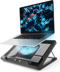 DEPGI Laptop Cooling Pad Laptop Cooler Stand with 5.5 Movable Fan Easy to Clean Auto Temp Sensor &amp 3-Speed Manual Control Ultra Quiet ≤40dB for 14–17.3 Inch LaptopsBlack