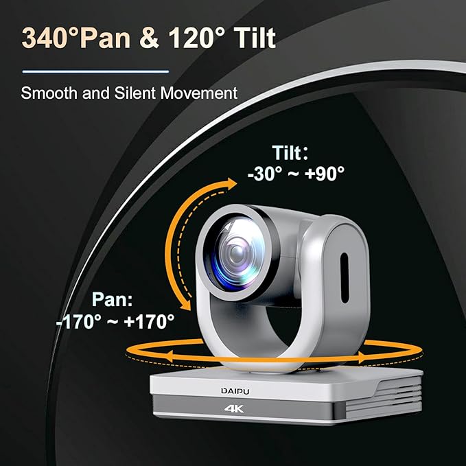 NDI PTZ Camera 4K HDMI USB LAN PoE AI Auto Tracking + PTZ Camera Controller for Church Live Streaming Video Conference Events Broadcast