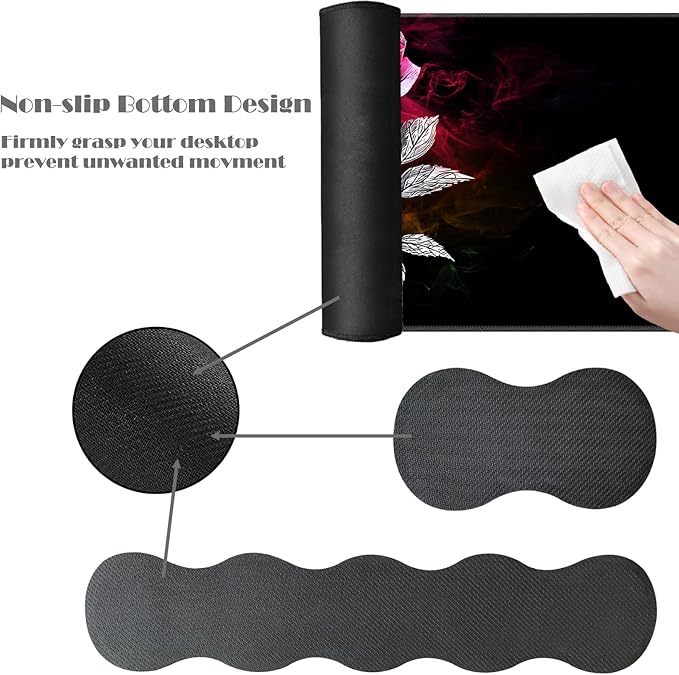 Ergonomic Keyboard Wrist Rest &amp Mouse Pad Wrist Rest SetXL Gaming Desk Mat 31.5x 11.8Non-Slip BaseMemory FoamEasy Typing Pain Relief for Office &amp HomeTiger Skull Dual Face
