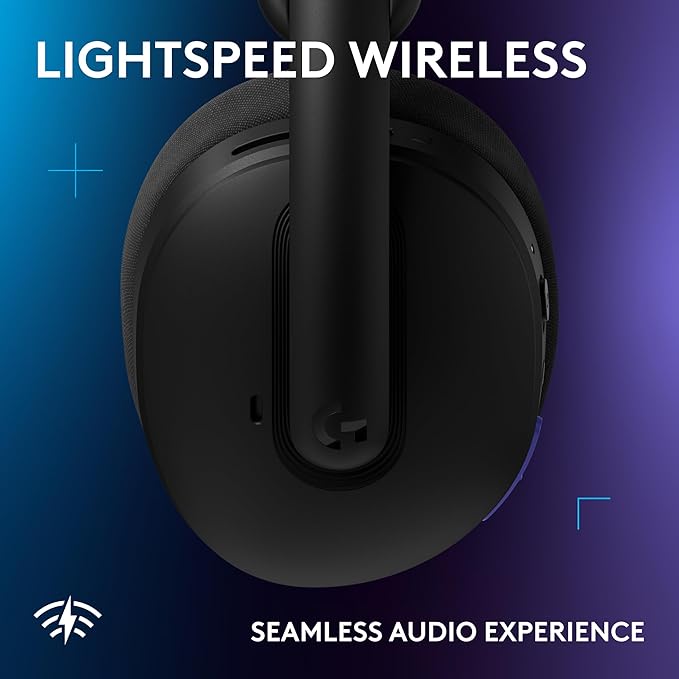 Logitech G325 Lightspeed Wireless Bluetooth Gaming Headset All-Day Comfort Built-in Mic with Noise Reduction 24-Bit Audio 24+ Hr Battery Life for PC PlayStation Switch Mobile – Black