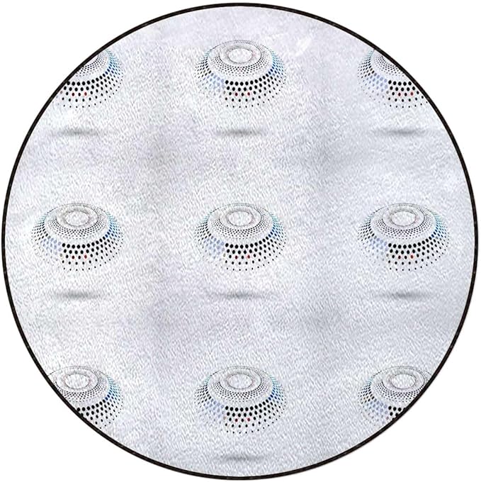 Red Grey Office Chair Cushion Mat for Hard Floors Non Slip Multi-Purpose Desk Chair Mat Rug for Hardwood Tile Floor Carpets Dots Like and Circled Design Artwork Diameter 35.4 in
