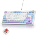 75% Purple Mechanical Gaming Keyboard with Hot Swap RGB and Gasket Mount - TKL Red Switch 75 Percent Creamy Mechanical Keyboard (82 Purple White)