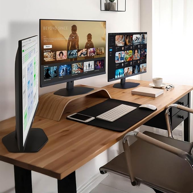 Kado Triple Monitor Setup - 3-Pack 27 1920x1080 Computer Monitor 75Hz VESA Mount HDMI Office Gaming Hybrid Sim Racing Built-in Speakers (E27X Trio Series)