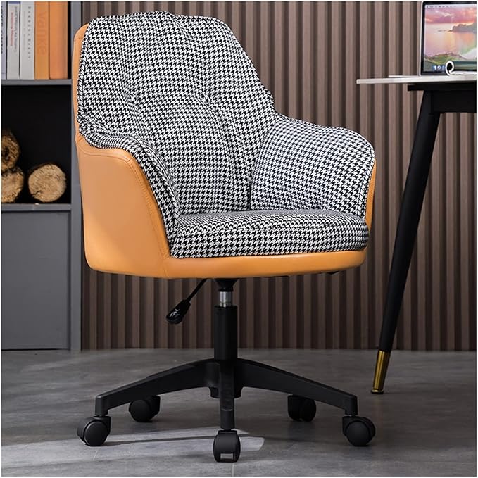 Adjustable Office Computer Chair with Armrest Office Chairs Furniture Lift Swivel Backrest Chair Game Armchair Computer(Orange-Black)