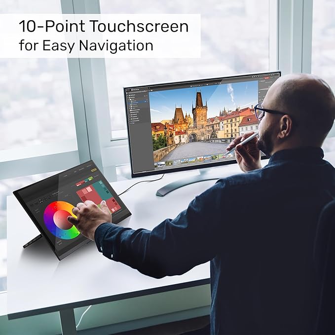 SideTrak Solo Pro 15.8 Touchscreen Portable Monitor for Laptop | FHD LED IPS Dual Display 10-Point Touch USB-C® &amp HDMI Laptop Screen Extender for Mac PC Chrome HDR (Touchscreen)