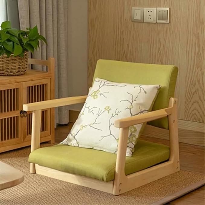 ELEFOCUS Home Work Chair Tatami Legless Floor Chair with Upholstered Cushion Multi-Functional Lounge for Living Room