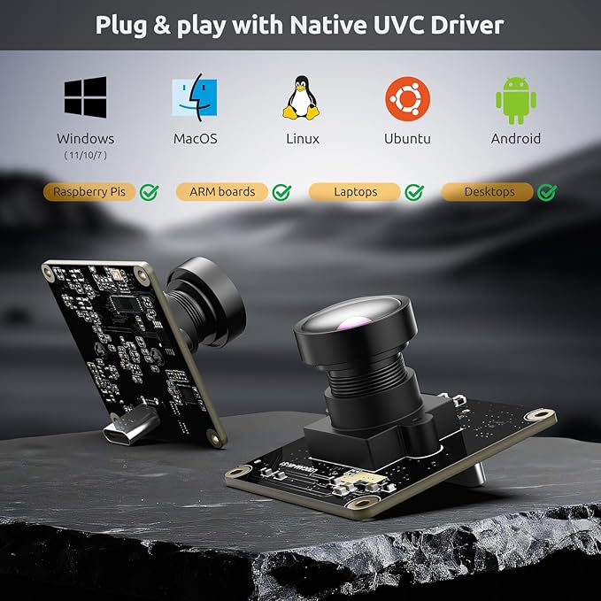 USB 3.0 UVC Camera Module with IMX415 Sensor 4K@30FPS &amp 1080P@60FPS Plug and Play for Windows/Linux/Mac/Android/Raspberry Pi/Jetson Nano/ARM Boards