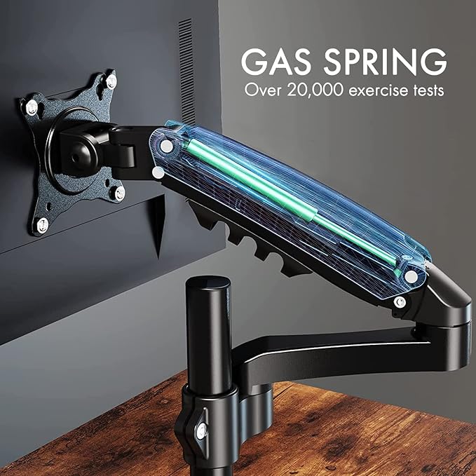 Spring LCD Monitor Arm with USB and Multimedia Ports for: ASUS TUF Gaming 27 2K HDR Gaming Monitor (VG27AQ) - QHD (2560 x 1440) 165Hz 144Hz 1ms Low Motion Blur Speaker