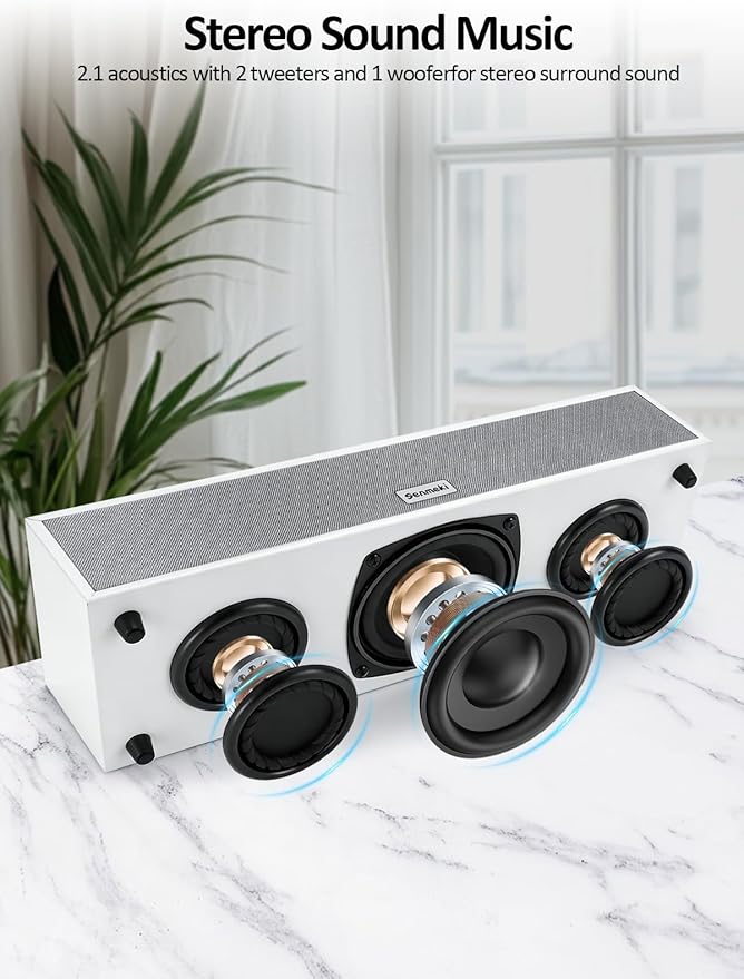 Computer SpeakersPC Speaker with Subwoofer2.1 USB Powered Deaktop Speakers Bluetooth 5.0 and RCA Input pc Speakers for Desktop Laptops Phonograph Phones Tablets(K03)