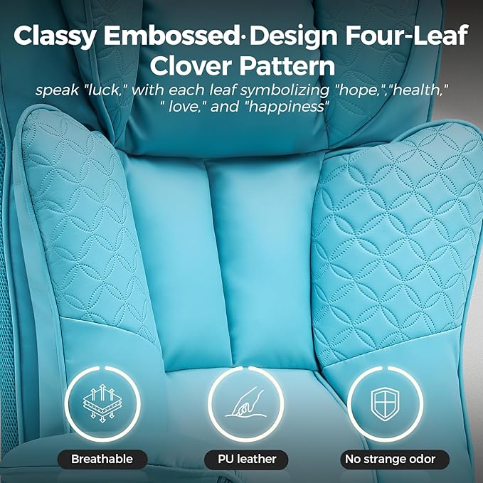 GTPLAYER Big and Tall Office Chair 400LBS Wide Ergonomic Gaming Chair with Deluxe Embossing Designed Leather with Foot Rest150°Reclining Adjustable Soft Armrests Pocket Spring Back Support and Pillow