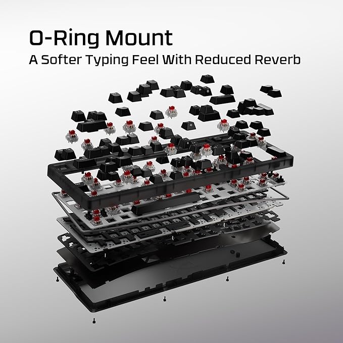HyperX Origins 2 1800 – Gaming Keyboard PC Swappable Housing Hotswap Switches High Profile 1800 Layout 8k Polling Adjustable Angle Mechanical Switches