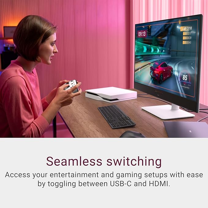 Dell 32 Plus 4K QD-OLED Monitor S3225QC - 31.6-inch (3840 x 2160) 120Hz 0.03ms Display AI-Enhanced 3D Spatial Audio Height/Tilt/Swivel/Slant Adjustment - Ash White