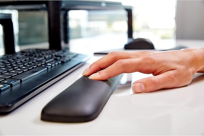 3M Gel Wrist Rest for Keyboards Soothing 3M Gel Technology and Satin Smooth Cover for All Day Comfort and Support Durable and Easy to Clean 19 Black (WR85B)