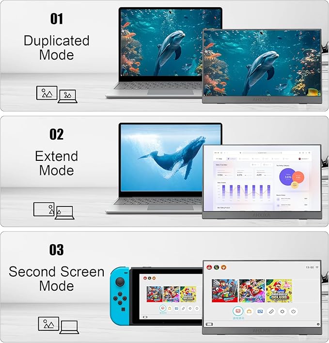 15.6 Touchscreen Portable Monitor FHD 1080P IPS/HDR Laptop Screen Extender for Gaming and Computer Display Travel Monitor with Speaker Compatible with Laptop PC Phone PS Xbox Switch