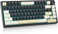 75% Wireless Creamy Mechanical Keyboard Hot Swappable Custom Keyboard RGB Backlit Gasket Gaming Keyboard 2.4G/BT5.0/USB-C Mechanical Gaming Keyboard Pre-lubed Linear Gray Cream Switches