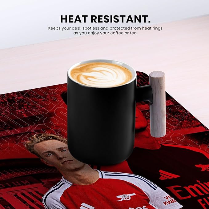 Head Case Designs Officially Licensed Arsenal FC Martin Ødegaard 2024/25 Crest Kit and Players 37.4 x 15.75 x 0.16 inches (900 x 400 mm) - XL Gaming Office Desk PC Keyboard Mouse Mat Pad