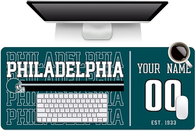 ANTKING Philadelphia Mouse Pad Custom Name and Number Desk Pad for Men Women Youth Gifts