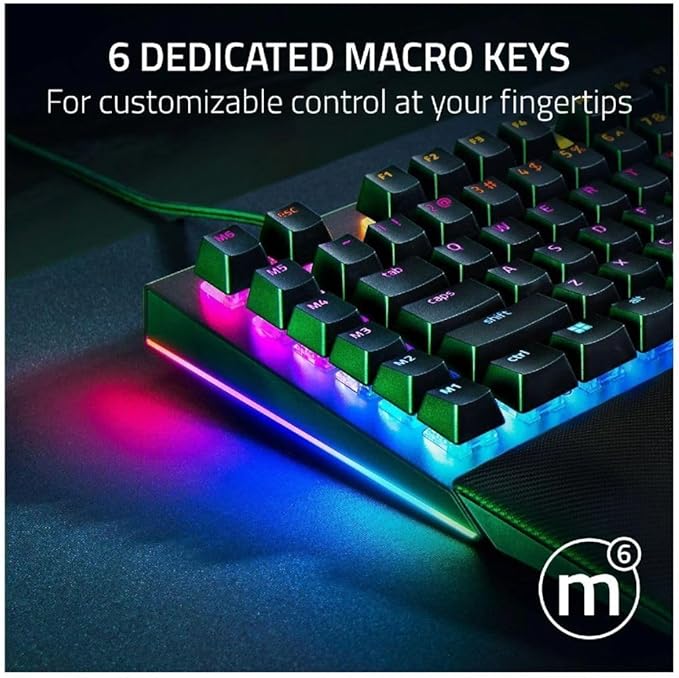 Razer RZ03-04690200 BlackWidow V4 Full Size Wired Mechanical Green Switch Gaming Keyboard with Chroma RGB