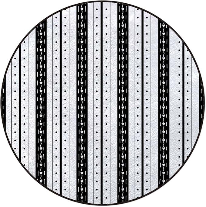 Modern Tribal Gaming Chair Mat for Hardwood Floor Anti-Slip Floor Protector Game Controller Rubber Gaming Computer Chair Mat Exotic Inspired Vertical StripsMulticolor Diameter 47.2 in
