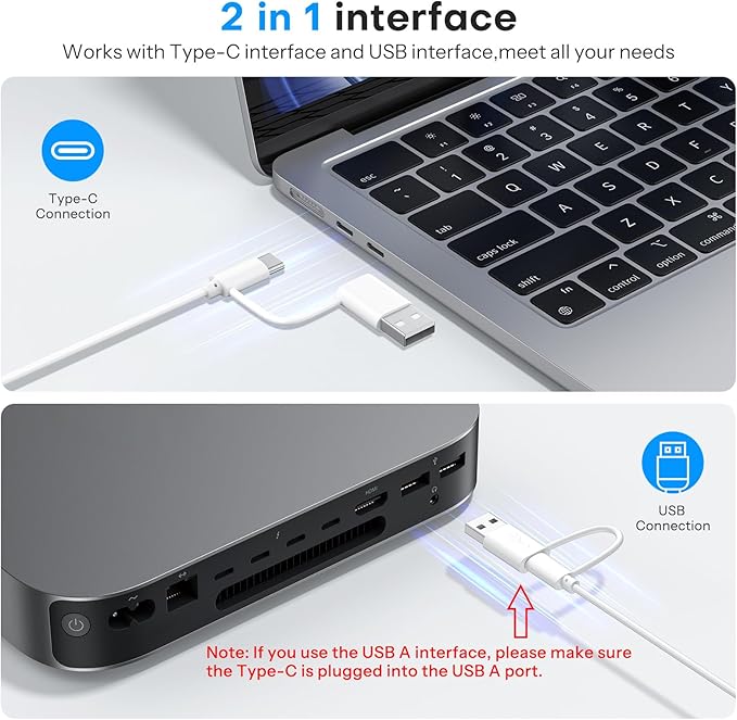 OMOTON Wired Keyboard Compatible with Mac with Dual Interface (USB and Type-C) Numeric Keypad Compatible with MacBook Pro/Air iMac Mac mini/Pro Laptop Purple
