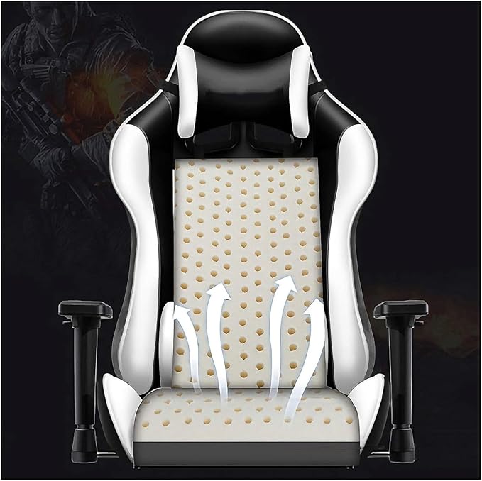 Chair Ergonomic Gaming Chair with Headrest and Breathable Skin-Friendly Mesh with Footrest Ergonomic Design PC Gaming Chair Desk Chair Executive (Color : Light Green Size : Light Green)