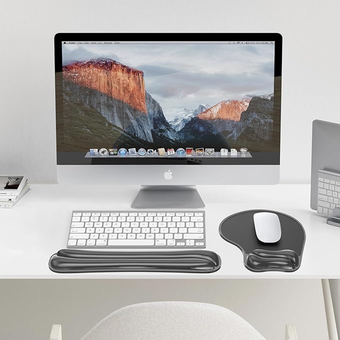 Gel Mouse pad &amp Keyboard Wrist Rest Set Ergonomic Keyboard and Mousepad with Wrist Support Keyboards Wrist Rest Computer Keyboards Pad Cooling Gel Black