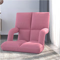 Floor Chair Back Support Folding Sofa Adjustable Positions Padded Lazy Sofa Breathable Floor Gaming Chair for Reading Meditating(Pink-A)