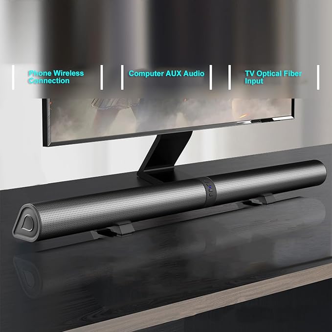 Yunseity Speaker Kit 40W Subwoofer 3D Stereo Home Cordless Speaker Soundbar Speakers for TV Computer with 4 Drivers DSP Technology 3D Sound 8-10m