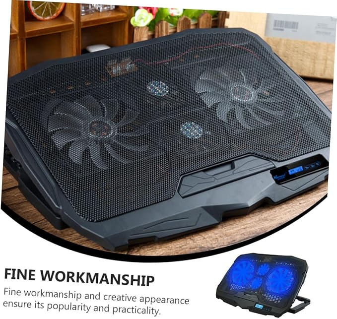 jojofuny Silent Laptop Cooler Stand with Speed Fans Cooling Rack for Notebooks Stable Shake Laptop Riser for Gaming and Office Use