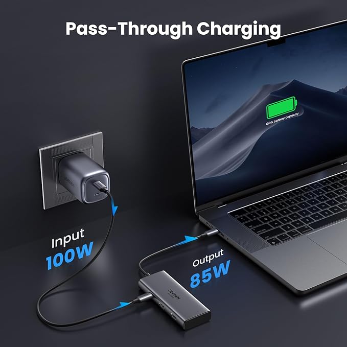 UGREEN Docking Station Revodok 206 USB C Hub (6-in-1) with Dual 4K@60Hz Single 8K@30Hz 100W Power Delivery 3X 5Gbps USB Data Ports USB-C Dock for Thinkpad HP Dell Laptops and More