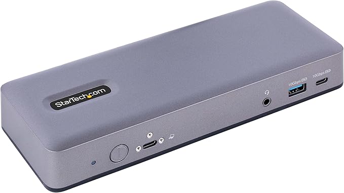 StarTech.com USB-C Docking Station Multi Monitor HDMI/DP/USB-C Video Output Triple Monitor 4K30/Dual 4K60 7-Port USB Hub 60W Power Delivery GbE 3.5mm Audio Works with Chromebook TAA