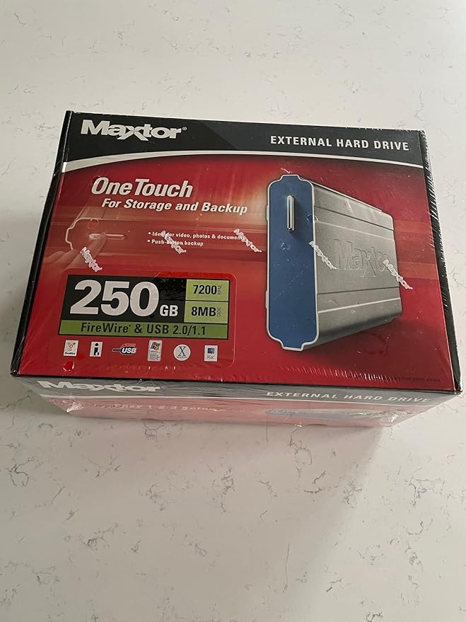Maxtor A01A250 OneTouch 250 GB FireWire and USB External Hard Drive