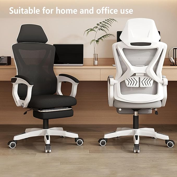 Gaming Chair with Footrest Headrest and Backrest 90-135 AdjustableWheels 360 Swivel Gaming Chair with Footrest Breathable Meshfor Home/Study/WorkingBlack
