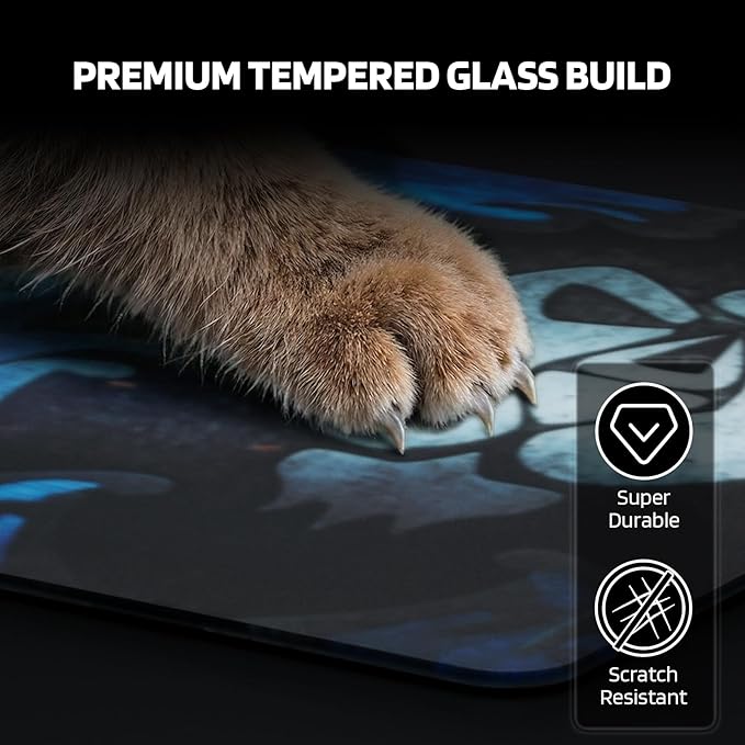 Blizzard WoW Game Glass Mouse Pad Tempered Glass Mousepad for Gaming Ultra-Smooth Surface for Top Precision &amp SpeedEasy to CleanNon-Slip Rubber BaseOfficial Licensed13.8in*11.8in (Alliance-B