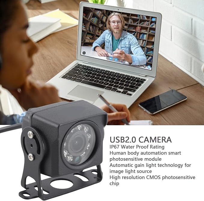 Zopsc USB 2.0 Camera USB Camera Module with Auto Light Adjustment OTG Function IP67 for System UVC Protocol (2MP)