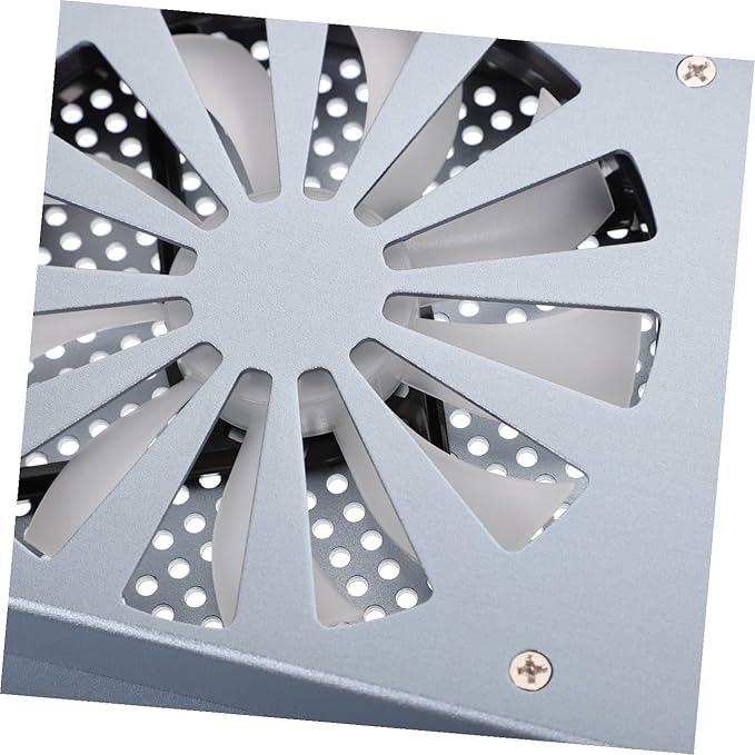 Laptop Cooler Cooling Pad with LED Fan Aluminum Alloy Stand for Laptops to 17.3 Inch USB Quiet Notebook Cooler Ventilated Base in Gray for Home and Office Use