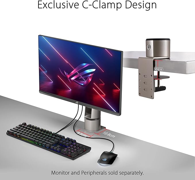 ASUS ROG Monitor Desk Mount Kit ACL01 Supports Most 24” to 49” PG and XG Series Model not Compatible with Non-ASUS Monitor Mounting Base C clamp Quick and Easy Set-up