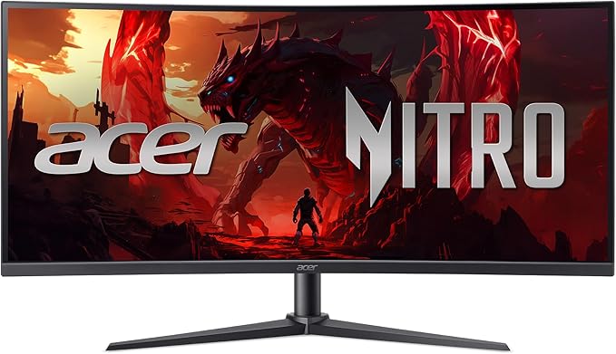acer Nitro 34” Gaming Monitor | QHD 3440 x 1440 | 1500R 21:9 Curved | AMD FreeSync Premium | 200Hz Refresh Rate | 1ms (VRB) | sRGB 99% | 1 x Display Port 1.4 &amp 2 x HDMI 2.1 Ports | XZ340CUR X0bmii